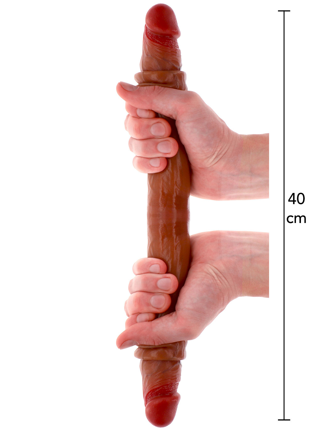 ToyJoy Get Real Foreskin Double Dong 40 cm - Caramel skin tone