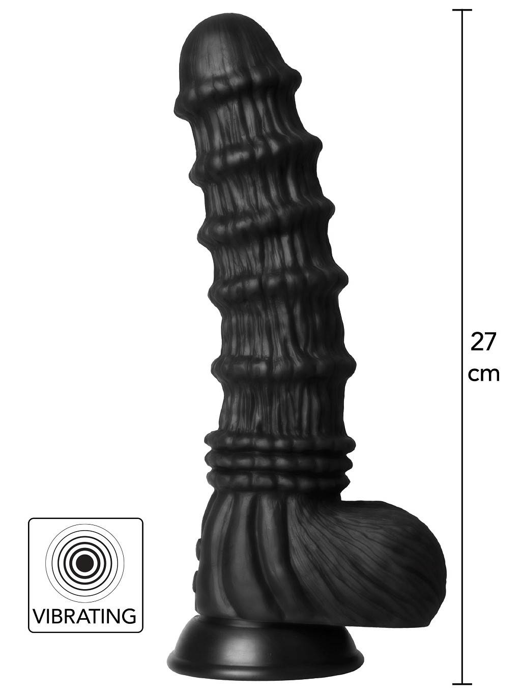 Hidden Desire Extreme Vibrating Dragon Monster Dildo - Black