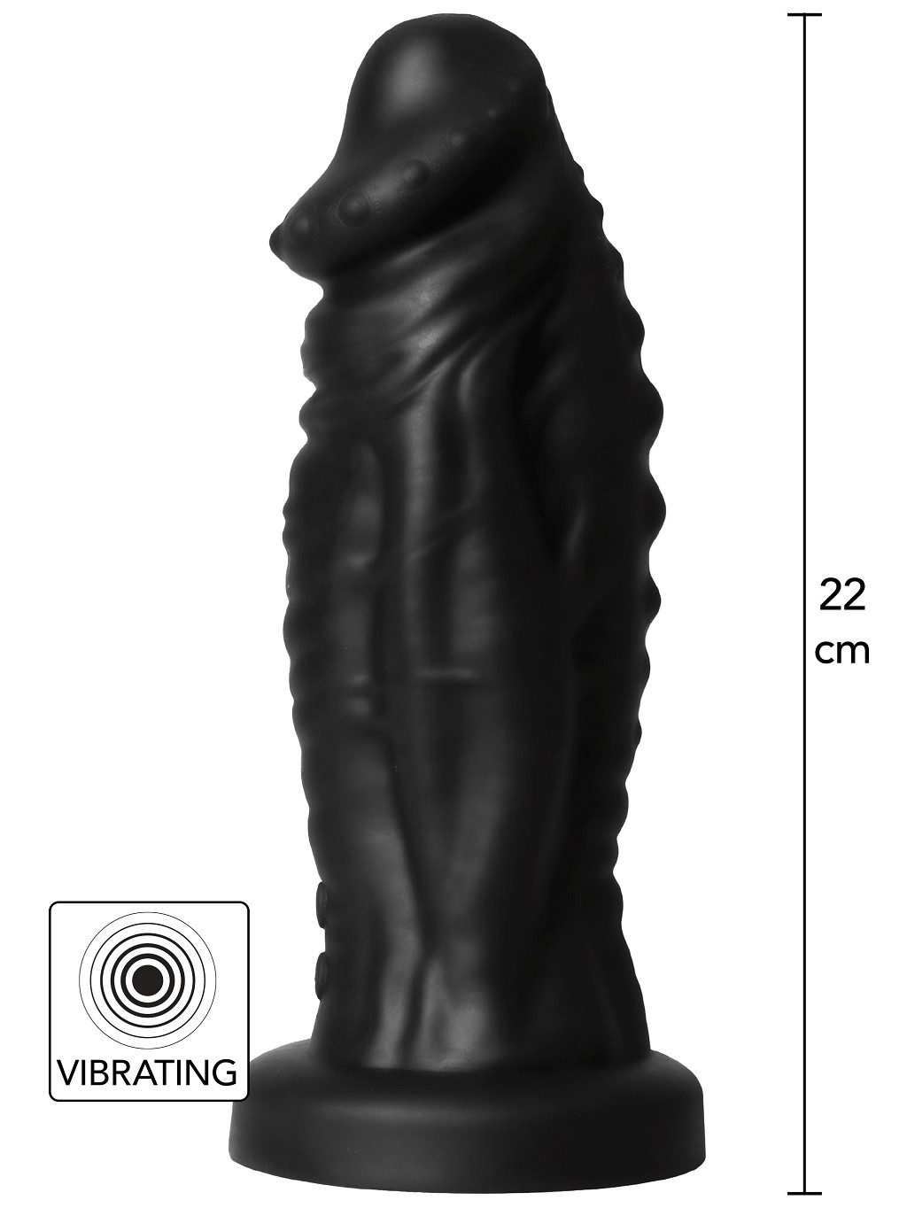 Hidden Desire Extreme Vibrating Devil Monster Dildo - Black