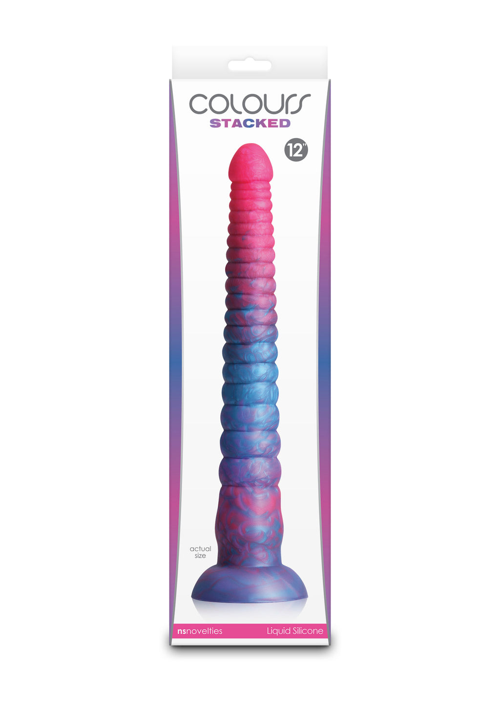 NS Novelties Colours Stacked 12 inch Dildo - BLUE
