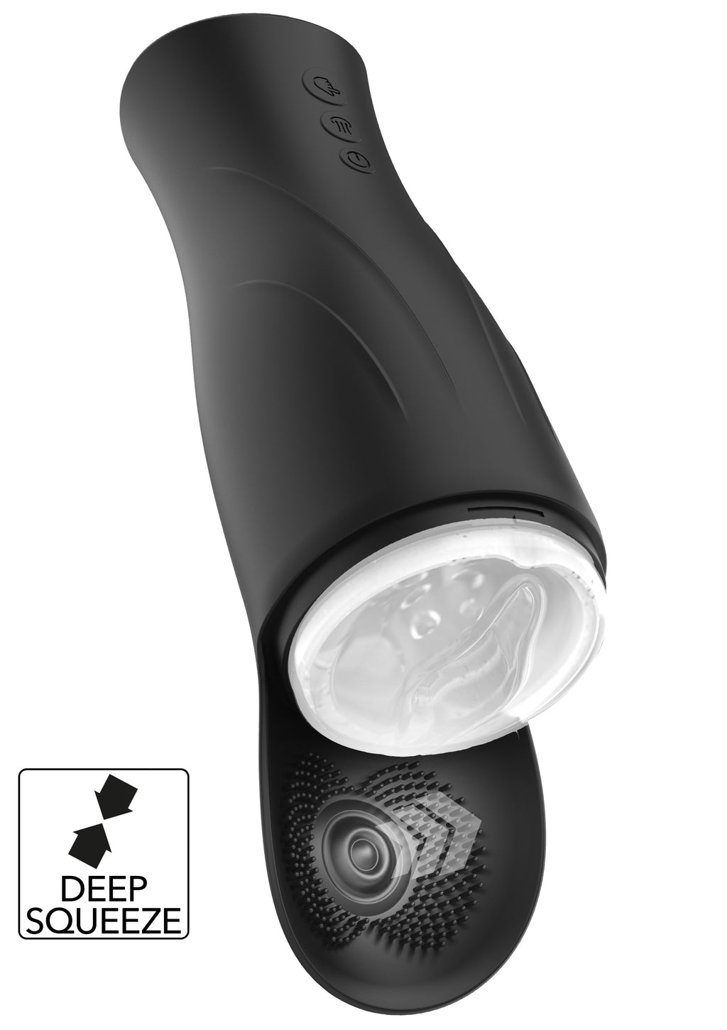 Hidden Desire Fusion Deep Squeeze Nutbuster Triple Masturbator - BLACK