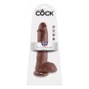 Pipedream King Cock Cock 10 Inch With Balls - Brązowy odcień skóry