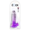 Pipedream King Cock Clear 7 Inch Balls - Lila