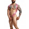 MOB Eroticwear Dngeon Crossback Harness - Pink - O/S