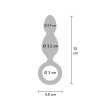 ToyJoy Buttocks The Plugger 2-Balls Metallic Silicone Plug - Szary