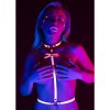 Taboom Glow In the Dark Seductive Harness with Bow - Pink - L/XL