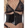 Kinky Diva PVC Front Waist Cincher - Black - M/L