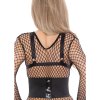 Kinky Diva PVC Front Waist Cincher - Black - M/L