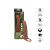 CalExotics Performance Maxx Rechargeable Ribbed Dual Penetrator - Brown skin tone