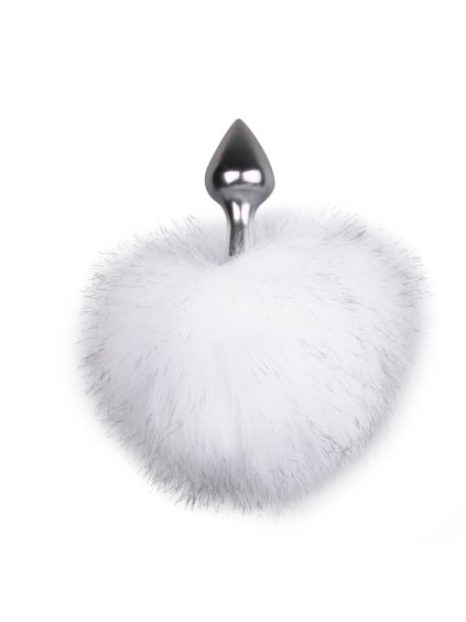 Anální kolík Bunny Tail Plug No. 1 - Silver/White