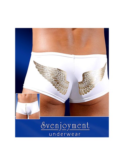 Bílé boxerky se zlatým vzorem Angelo (velikost prádla M)