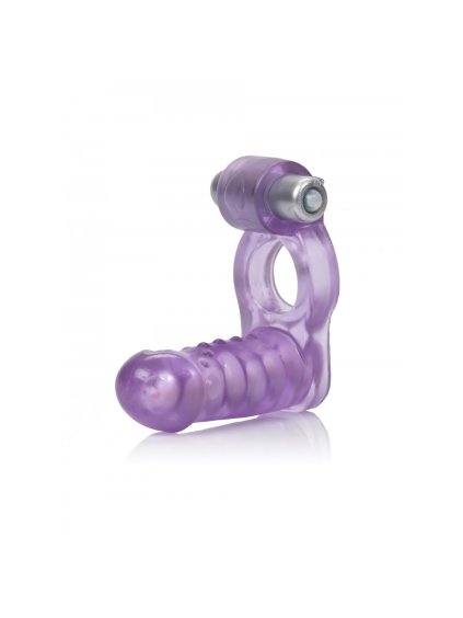 Gelový  kroužek na penis análním masturbátorem Double Diver