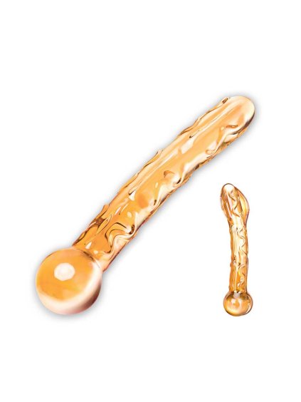 Glas - Orange Tickler Glass Dildo Skleněné dildo