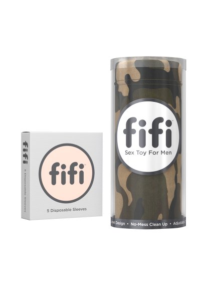 Maskáčový masturbátor Fifi s 5 náhradními návleky