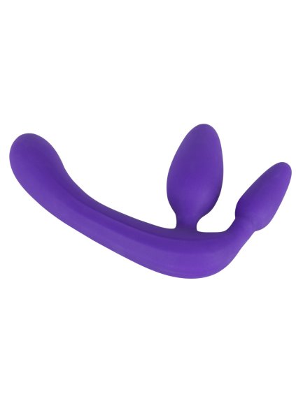 Oboustranné fialové dildo s análním kolíkem Triple Teaser