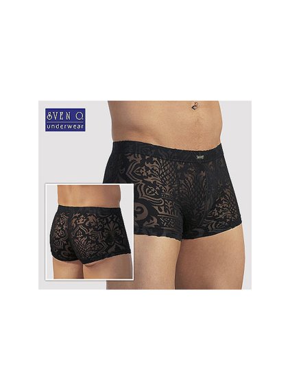 Pánské boxerky z jemného materiálu se vzorkem Sven O. Pants (velikost prádla M, barva Černá)
