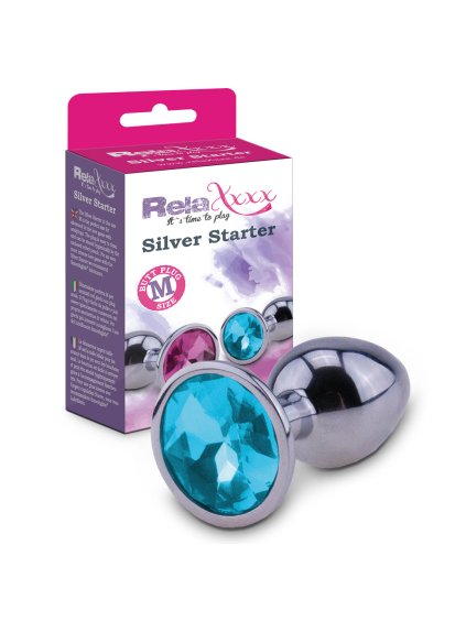 RelaXxxx Silver Starter Plug blue Size M (barva Modrá)