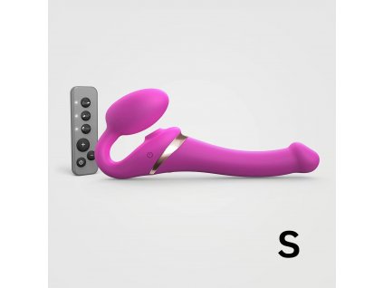 Strap-on-me Multi Orgasm Strap-On Vibrator with Licking Stimulator Pink S