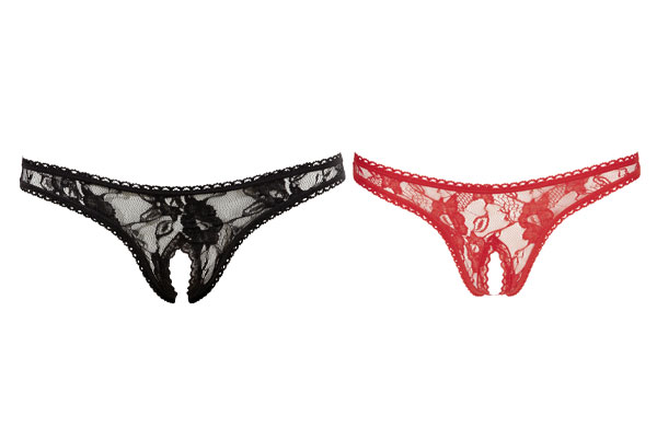 lesklé otevřené kalhotky