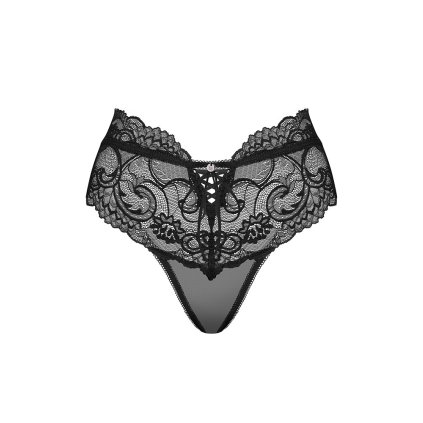 Krajkové kalhotky s vysokým pasem Obsessive Elizenes (Velikost S/M)