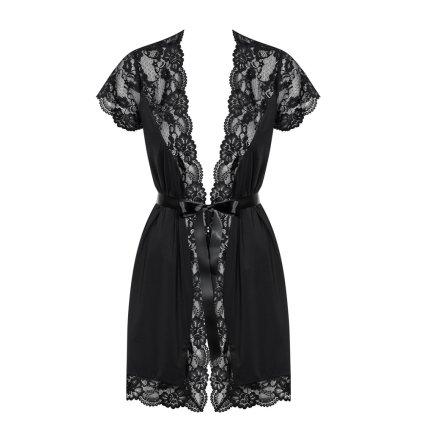 Elegantní župan s krajkovými detaily Obsessive 810 (Velikost L/XL)
