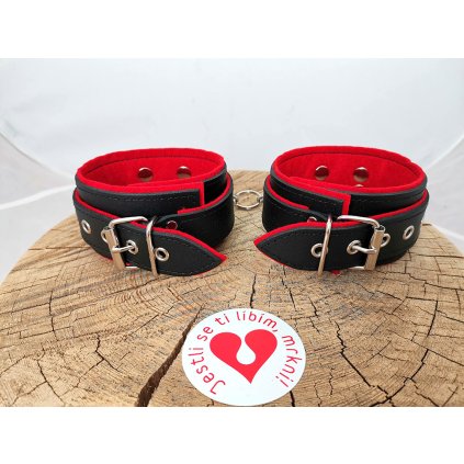 kozena pouta na nohy cerno cervena 13691 30355