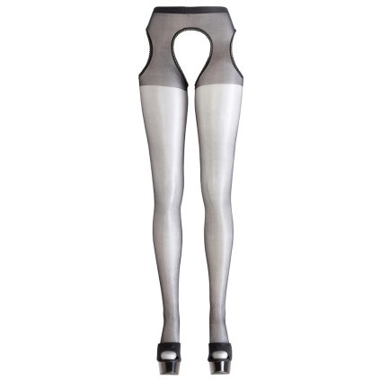 Erotické punčocháče s otvorem Cottelli Legwear (Velikost L/XL)