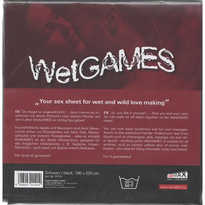 Prostěradlo Joydivision Wet games 180 x 220 cm (Barva Černá)