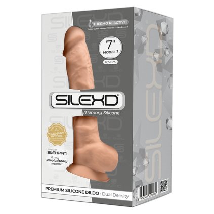 Realistické dildo s přísavkou Silexd (Délka 17.5 cm, Průměr 3.8 cm)