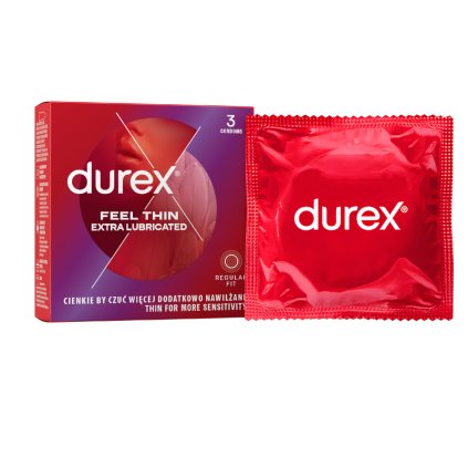 5010232967823 Durex Feel Thin Extra Lubricated 3pcs