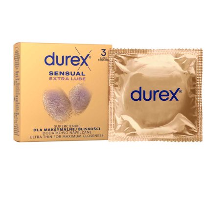 Extra tenké kondomy Durex Sensual Extra Lube 56 mm (Kusů v balení 3 ks)