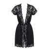 Elegantní župan s krajkovými detaily Obsessive 810 (Velikost L/XL)