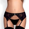 Podvazkový pás Obsessive Charms Garter Belt černý (Velikost XXL)