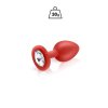 Silikonový anální šperk 💎 Skrytý ráj (Barva Červená, Délka 8 cm, Průměr 3.5 cm)