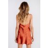 Sexy šaty mini lesklé oranžové DANA1 zezadu