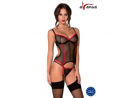 1 duru corset black and red