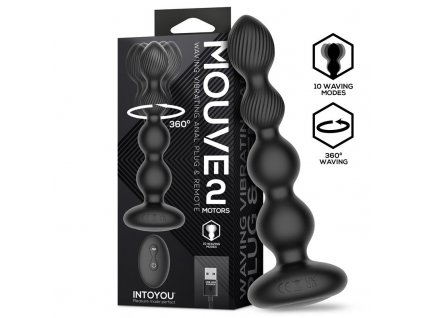 1 mouve butt plug with waving and vibratiion with remote control 2 motors