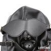 5 slave hood with eye mask breathable gag ball and mouth adjustable