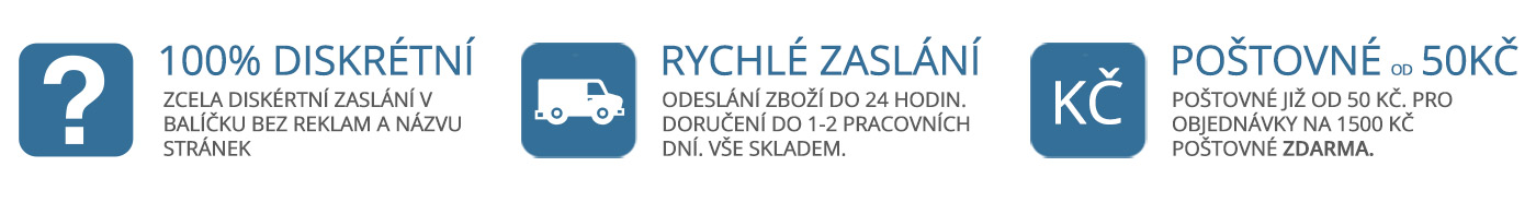 Poštovné od 50 Kč, diskrétní balení