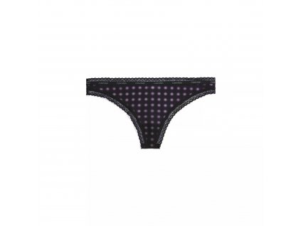 Dámská tanga 000QD3763E FTU černé se vzorem - Calvin Klein (Velikost L)
