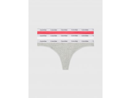 Dámská tanga 3Pack 000QD5209E NP4 vícebarevné - Calvin Klein