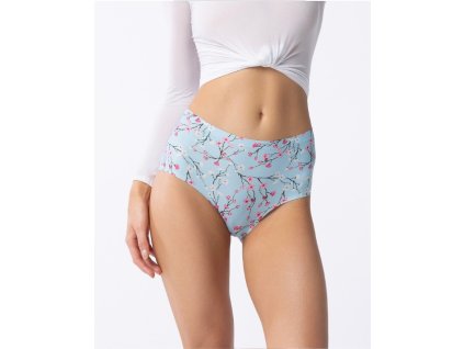 Dámské kalhotky Simple Maxi Sakura Světle modrá  vzor - Julimex (Barva světle modrá, Velikost S)