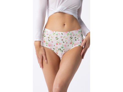 Dámské kalhotky Simple Maxi Jasmine Ecru mix vzor - Julimex (Barva ecru s květy, Velikost S)