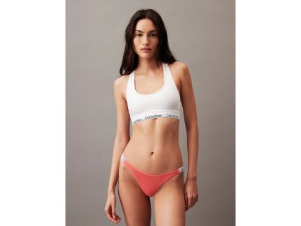 Dámská tanga 000QD5157E TBK korálové - Calvin Klein (Velikost XS)
