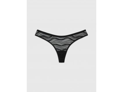 Dámská tanga 000QD3971E UB1 černé - Calvin Klein (Velikost XL)