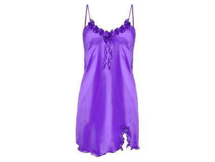 Dámská saténová košilka Gabi tmavě fialová - DKaren (Velikost S)