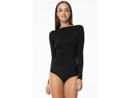 Dámské bezešvá košilka s dlouhým rukávem Simple Longsleeve Černá - Julimex (Barva černá, Velikost M)