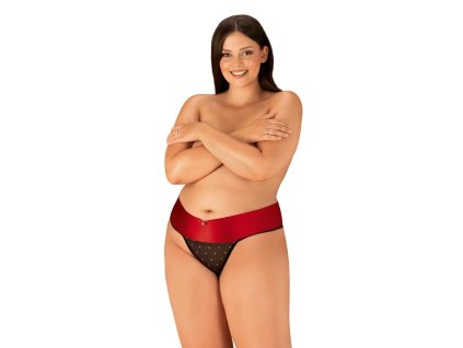 Jedinečná tanga Tienesy thong 2XL/3XL - Obsessive (Barva černá, Velikost 2XL/3XL)