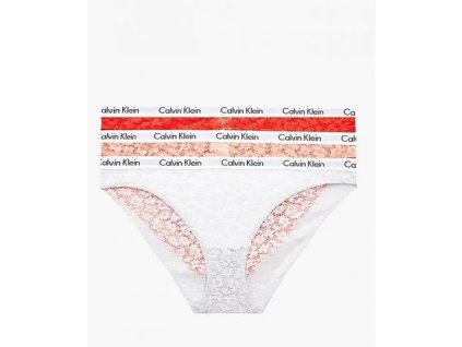 Krajkové kalhotky 3-pack - QD3926E - W5F - Mix barev - Calvin Klein (Barva Mix barev, Velikost XS)