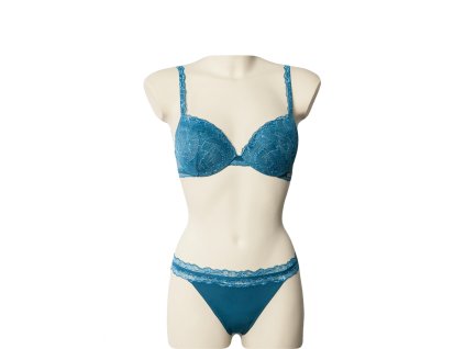 Kalhotky F3690E- petrolejová - Calvin Klein (Barva zelená, Velikost L)